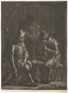 Kortspillere rundt om en tønde af Jan van Somer
