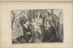 Maria med Kristusbarnet, Saint Lucia, Saint Catherine of Alexandria og to grundlæggere