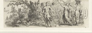 Dansende nymfer set af satyrer