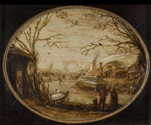 Vinterlandskab af Jan van de Velde (II) (attributed to)
