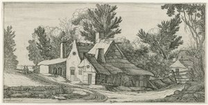 Landskab med gårde af Jan van de Velde (II) (manner of)