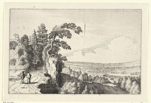 Udsigt over en dal Landskaber (serietitel) Amenissimae aliquot requculae (serietitel) af Jan van de Velde (II)