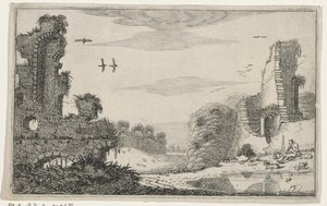 Herder ved en ruin Ruiner (serietitel) (serietitel) af Jan van de Velde (II)