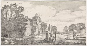 Lille Houtpoort i Haarlem Legende landskaber og underholdende digte (serietitel) af Jan van de Velde (II)