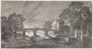 Udsigt over floden ved solnedgang Legende landskaber og underholdende digte (serietitel)