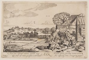 Luft (med udsigt over Haarlem), fra De fire elementer af Jan van de Velde II