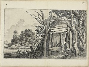 Forfalden hytte, planche 4 fra Landskaber af Jan van de Velde II