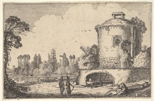 Landskab med Rundetårn, ca. 1616. af Jan van de Velde II