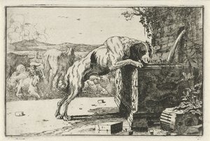Hund ved et springvand Dyr (serietitel) Zoographiam (serietitel)