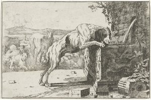 Hund ved et springvand Dyr (serietitel) Zoographiam (serietitel)