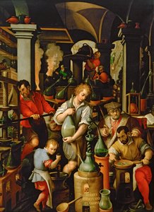 Alkymistens laboratorium af Jan van der (1523-1605) Straet