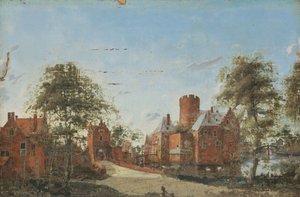 Loenersloot Castle på Angstel af Jan van der Heyden (manner of)