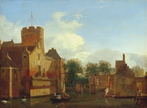 Loenerslot Castle i Holland, ca. 1665-70 (olie på eg)