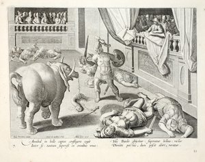 Hannibal får besejrede romere til at kæmpe mod hinanden, illustration fra 