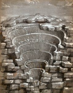 Kort over helvede, illustration fra Dantes Inferno, 1587