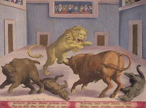 Adelsmænd ser Combat of Wild Beasts in an Indoor Circus, plade 12 fra 