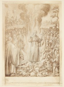S. Giovanni Alberti Fiorentinos historie. Abbed Petrus beviser ved ildprøven, at bispen af Firenze er kætter og simonist af Jan van der Straet