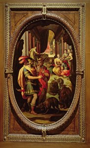 Ulysses, Mercury and Circe, 1570 (olie på skifer) af Jan van der Straet