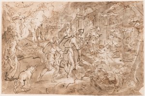 Tilbedelse af hyrderne af Jan van der Straet, called Stradanus