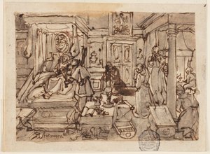 Ekstrem Unction af Jan van der Straet, called Stradanus