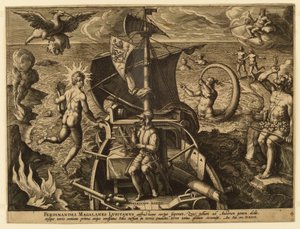 Ferdinand Magellan af Portugal, plade 4 fra "America Retection" af Jan van der Straet, called Stradanus