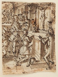 Sankt Giovanni Gualberto og det mirakuløse krucifiks af Jan van der Straet, called Stradanus