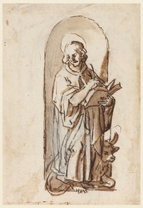 Sankt Lukas i en niche af Jan van der Straet, called Stradanus