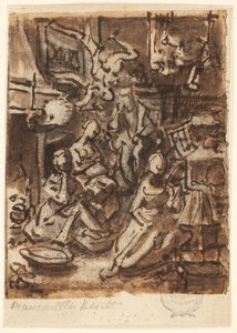 Studie til en komposition af Jan van der Straet, called Stradanus