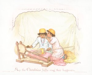 Arabiske drenge, julekort (chromolitho)