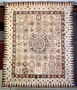 Patchwork sengetæppe, Irland, 1850-60 (tekstil) af Jane Pizar