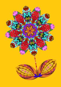 Blomsterudskæring på gul, 2020 af Jane Tattersfield