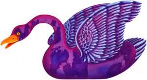Swan, 1996, (blæk og gouache) af Jane Tattersfield