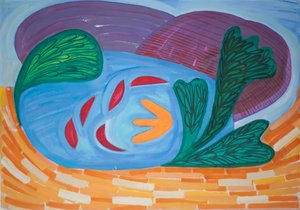 Loch Ardnamuchan, 2015 (akvarel og gouache) af Janet McKenzie