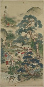 Kinesiske vismænd i en have af Japan, Meiji period