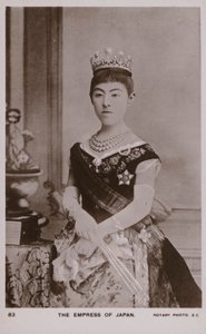 Kejserinde Shoken, kone til kejser Meiji af Japan (s/h foto)