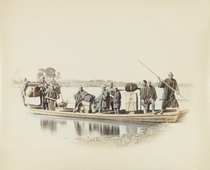 Færge, Japan (håndfarvet sort/hvid foto) af Japanese Photographer