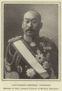 Generalløjtnant Terauchi, krigsminister, tidligere direktør for militæruddannelse af Japanese Photographer