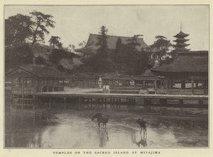 Templer på den hellige ø Miyajima af Japanese Photographer