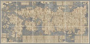 Et stort farvet kort over Japan, tegnet af Ishigawa Nagara af Japanese School