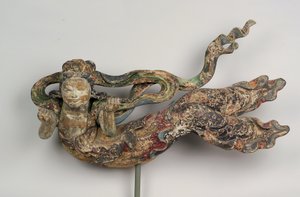 Apsaras, 17.-18. århundrede (polykromt træ)