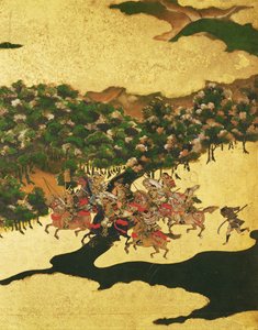 Slaget ved Hogen i 1156, Momoyama-perioden (1568-1615) (blæk på papir) af Japanese School