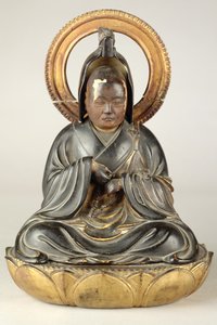 Buddhistisk abbed (lakeret træ) af Japanese School