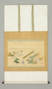 Hus i landskab, tidligt 1700-tal (blæk og farve på papir) af Japanese School