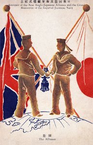 I 1902 blev der indgået en alliance mellem Japan og England. England forpligtede sig til ikke at gribe ind i Manchuriet i den japansk-russiske konflikt. Japan af Japanese School