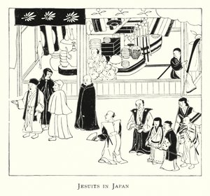 Jesuitter i Japan (litho) af Japanese School