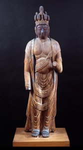 Juichimen Kannon (Ellevehovedet Kannon), Heian-perioden, begyndelsen af det 10. århundrede (solid træblokkonstruktion med spor af polykrom) af Japanese School