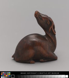 Netsuke modelleret som hjorte, midten af det 19. århundrede (elfenben) af Japanese School