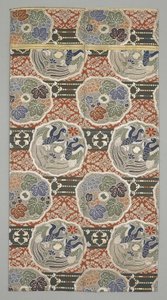 Obi Fragment, slutningen af det 19.-begyndelsen af det 20. århundrede (silkestof) af Japanese School