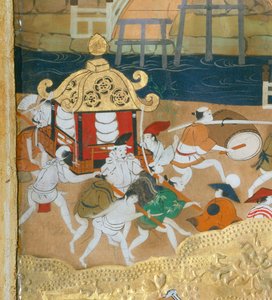 Osakazu Byobu - Japansk foldeskærm med otte paneler (maleri) af Japanese School