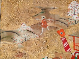 Osakazu Byobu - Japansk foldeskærm med otte paneler (maleri) af Japanese School